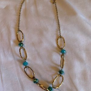 Gold and teal necklace